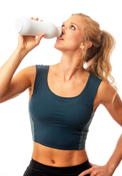 Blonde Beauty with Water Bottle - Photo, Image