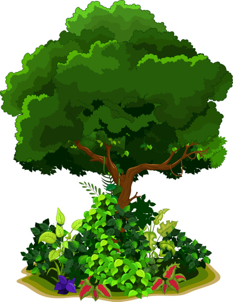 дерево и трава мультфильм для вас дизайн
 - Фото, изображение