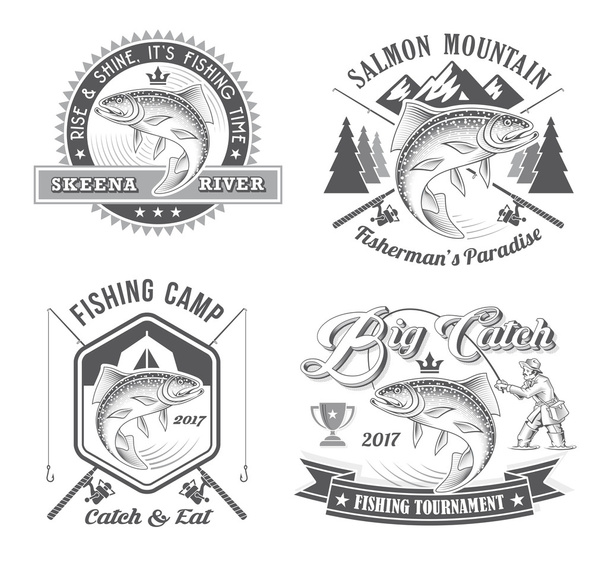 Torneo de pesca Vector Logos
 - Vector, imagen
