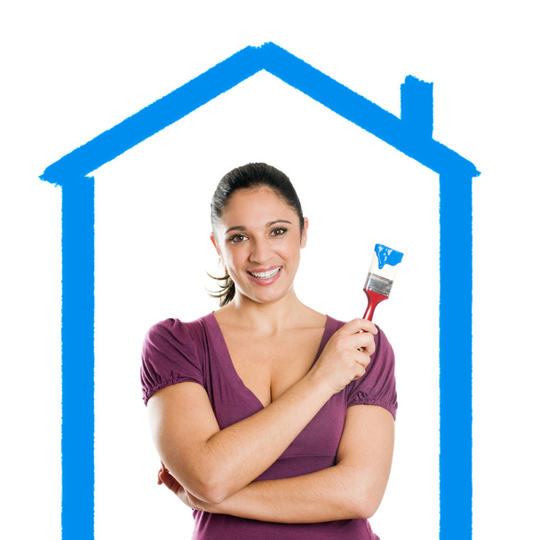 Young woman dreaming her new house - Photo, Image