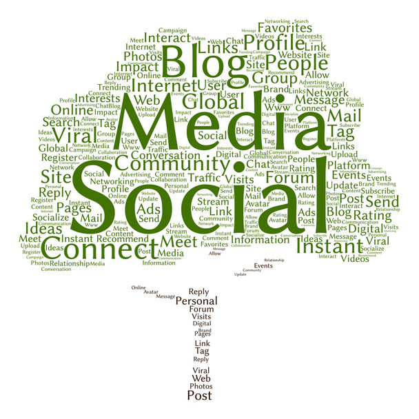 social media marketing word cloud - Photo, Image