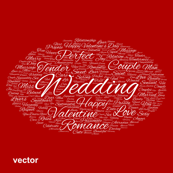 día de San Valentín, nube palabra de boda
 - Vector, Imagen