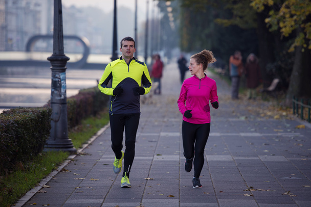 young  couple jogging - Photo, Image