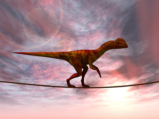  Schwerer Dinosaurier balanciert - Foto, Bild