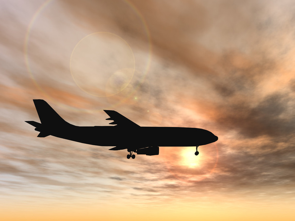 černá letadlo na obloze - Fotografie, Obrázek