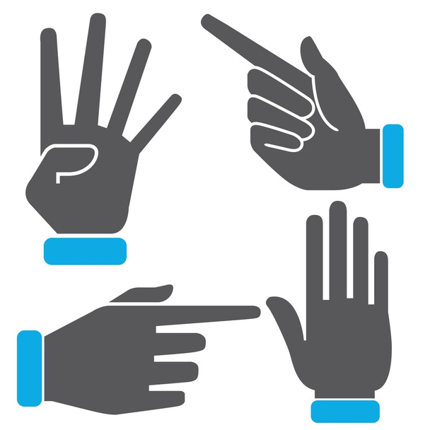 vector illustration of hand gestures - Vector, Image