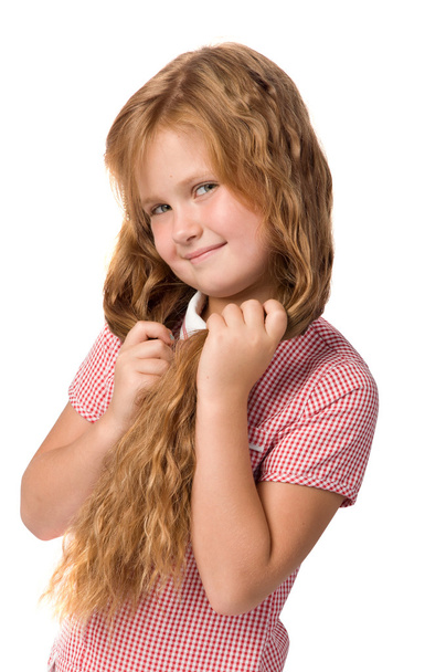 Vörös haja gyönyörű kislány - Fotó, kép
