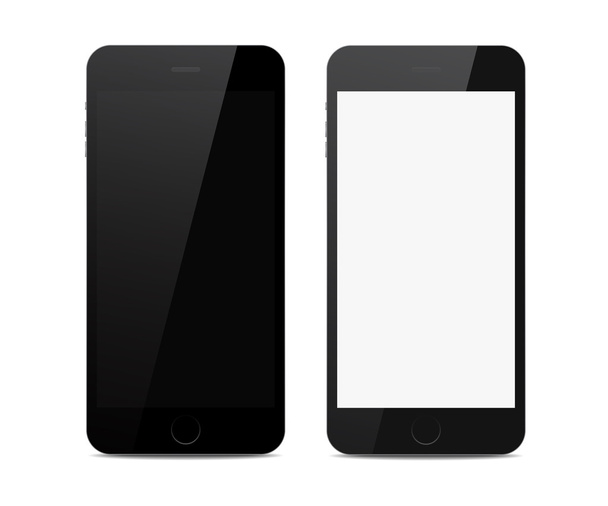 Два чорні смартфони
 - Вектор, зображення
