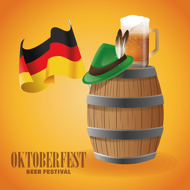 Almanya tasarım Oktoberfest kutlama - Vektör, Görsel
