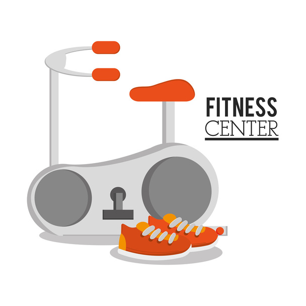 Spinning machine shoes and fitness design - Vector, Image
