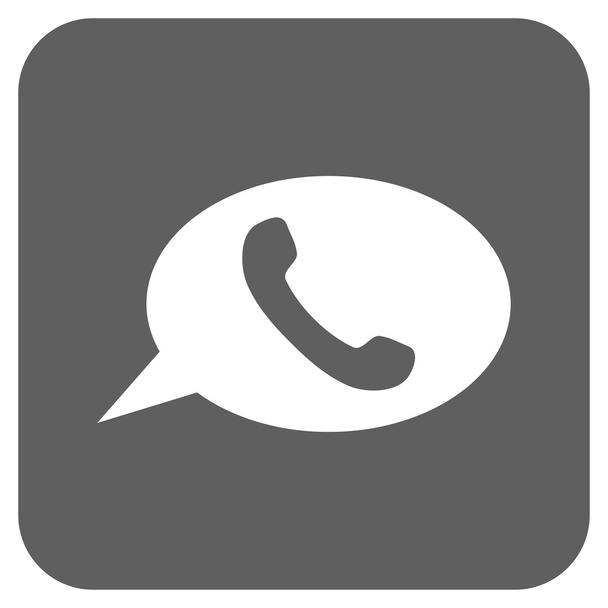 Phone Message Flat Squared Vector Icon - Vector, afbeelding