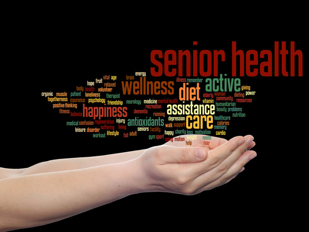  senior health word cloud  - Photo, Image