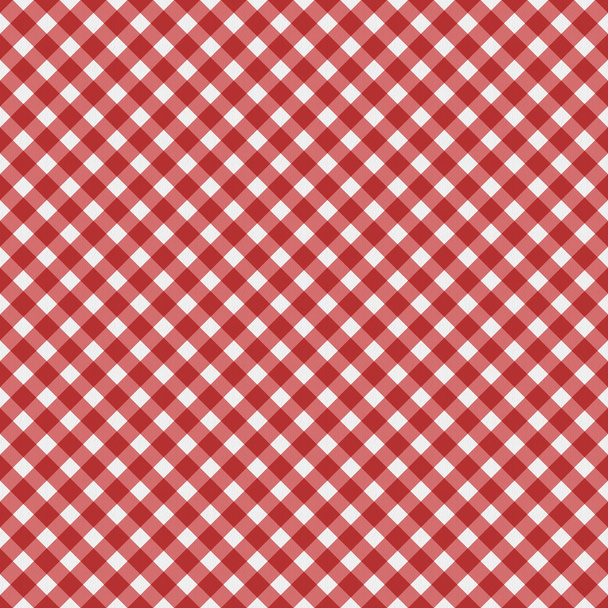 Red Gingham Fabric Background - Photo, Image
