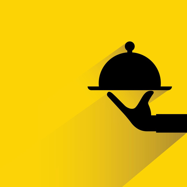 food serving on yellow - Vector, Image