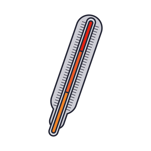 Thermometer mit Temperaturskala in Farben - Vektor, Bild