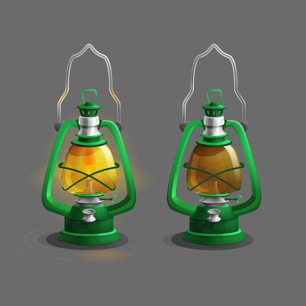 Cartoon colorful ancient lamps  - Vector, Image