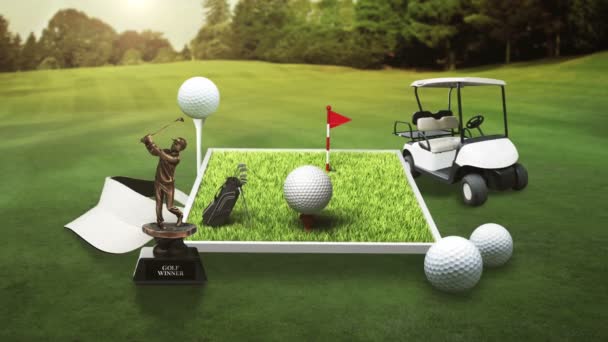  golf field  illustration - Footage, Video