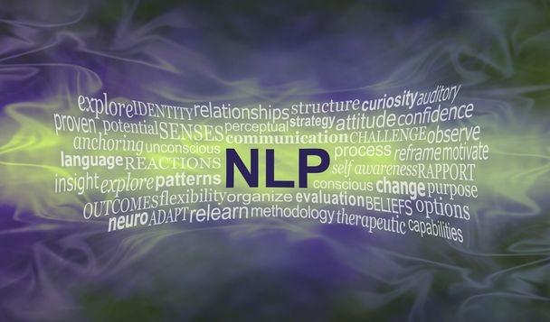 Neuro Linguistic Programming  word cloud banner - Fotoğraf, Görsel