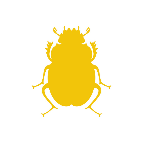 Escarabajo negro vector, símbolo egipcio. Plantilla logo señora bug
 - Vector, Imagen