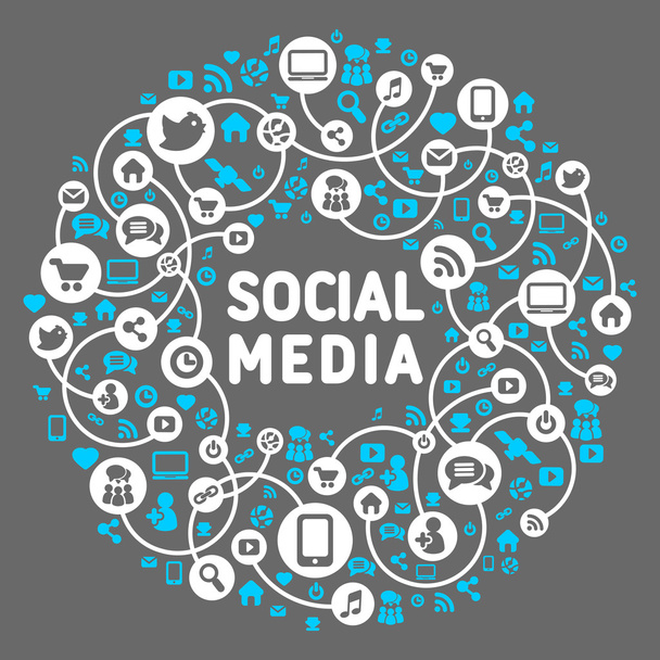 Sosyal Medya simgeler vektör arka plan - Vektör, Görsel