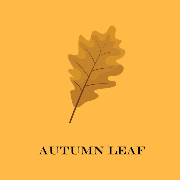 folhas de outono isolado no fundo amarelo. desenho animado simples estilo plano, ilustração vetorial
. - Vetor, Imagem