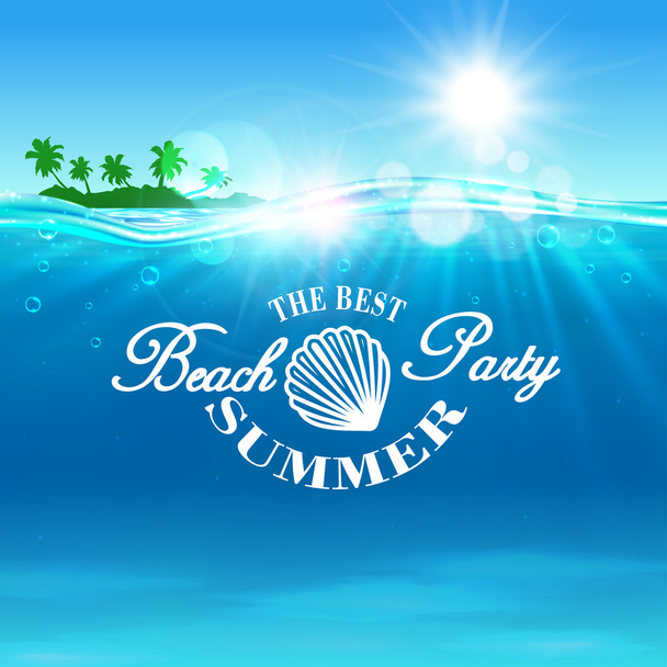 Beach Party poster. The best summer placard - Vector, Image