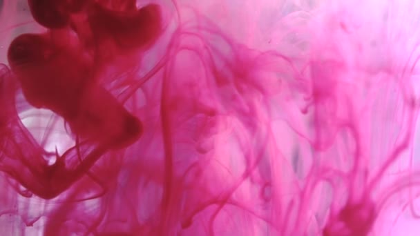 Prachtige abstracte achtergrond van gekleurde inkt in water. - Video