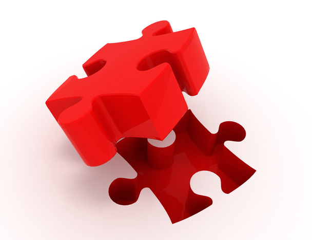 jigsaw puzzle. 3d busines illustration concept - Photo, Image