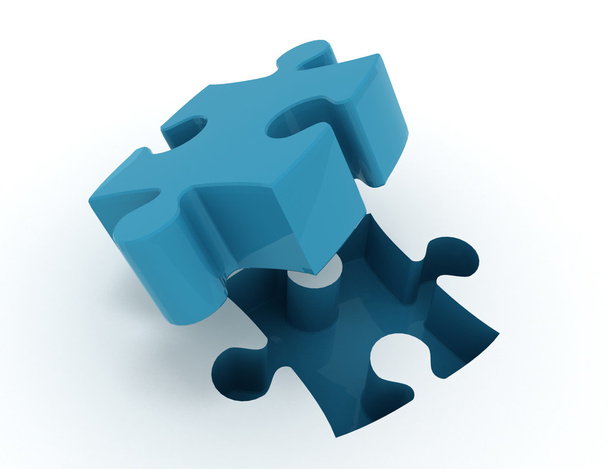 jigsaw puzzle. 3d busines illustration concept - Photo, Image