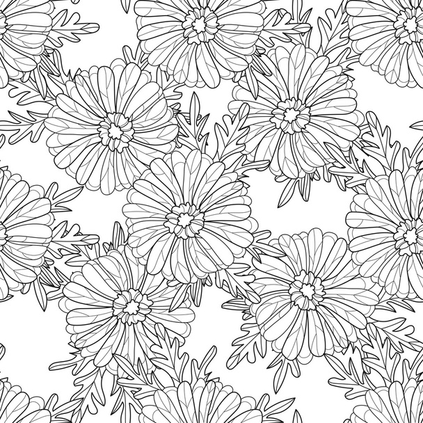 Seamless aster pattern - Vector, afbeelding
