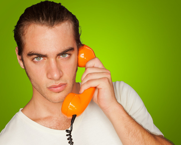 Portrait Of A Man Talking On Telephone - Fotografie, Obrázek