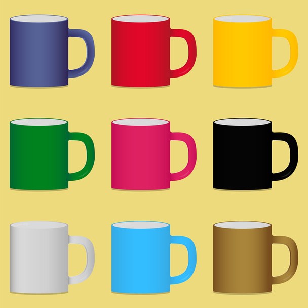 Set of colorful cups - Vector, Image