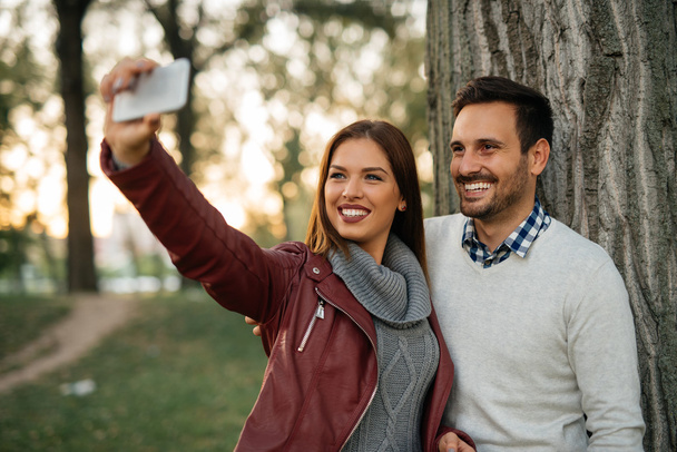 Couple making a selfie together - Photo, Image