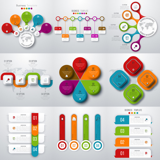 Set with infographics - Vektor, kép