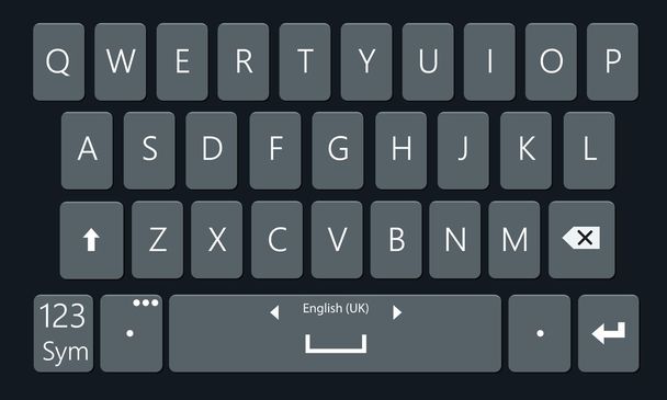 Smartphone keyboard, mobile phone keypad vector mockup. - Vector, Imagen