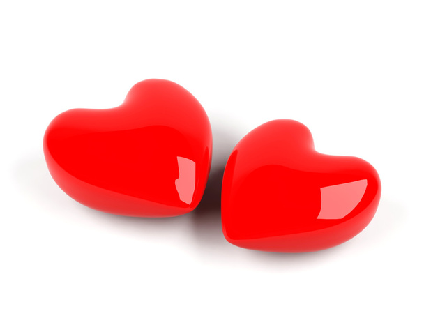 3D καρδιές που απομονώνονται σε λευκό. - Φωτογραφία, εικόνα