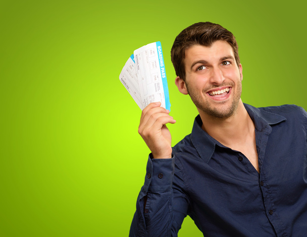 A Young Man Holding Tickets - Photo, Image