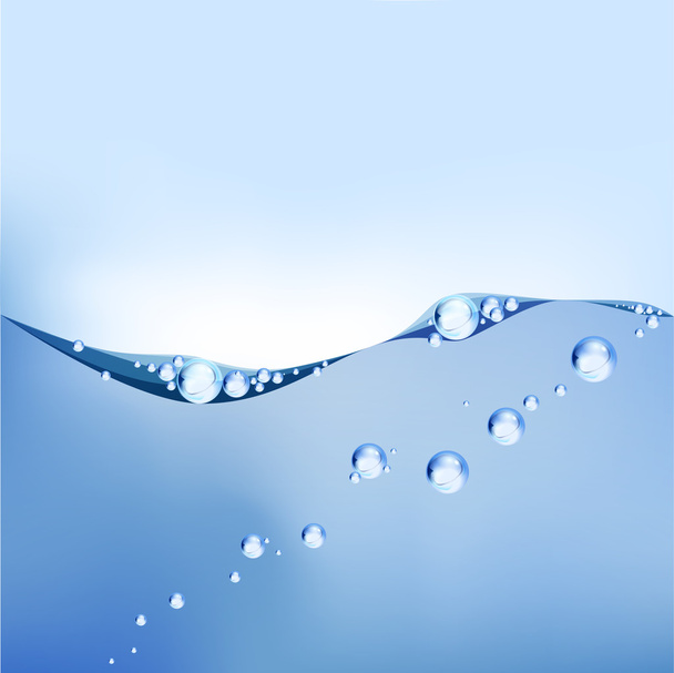 Water waves with water bubbles background - Vector, Image