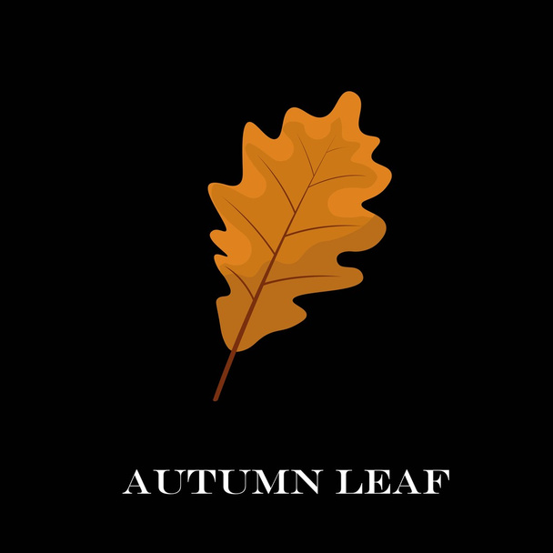Herbstblätter isoliert auf schwarzem Hintergrund. einfacher Cartoon flacher Stil, Vektorillustration. - Vektor, Bild