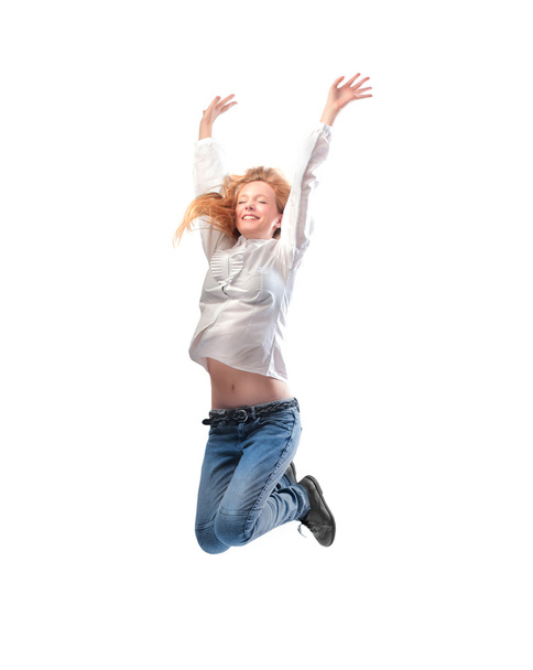 Happy Girl Jumping - Zdjęcie, obraz