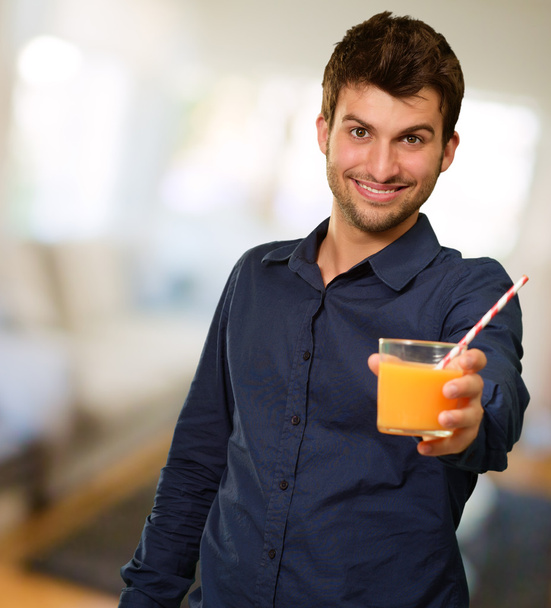 Young Man Holding Juice - Photo, Image