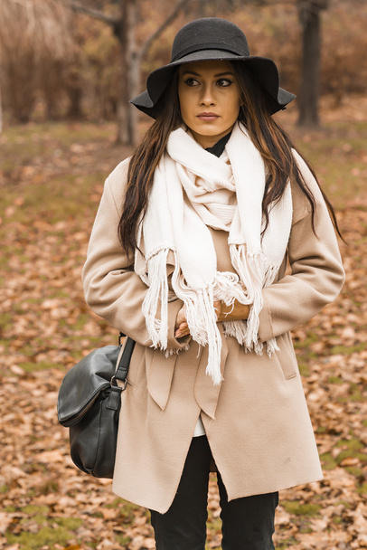 Pretty young woman wearing hat - Fotografie, Obrázek