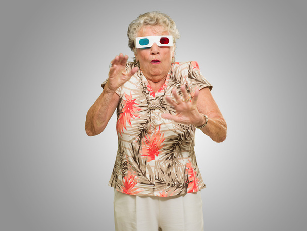 Senior Woman With Afraid Expression - Zdjęcie, obraz