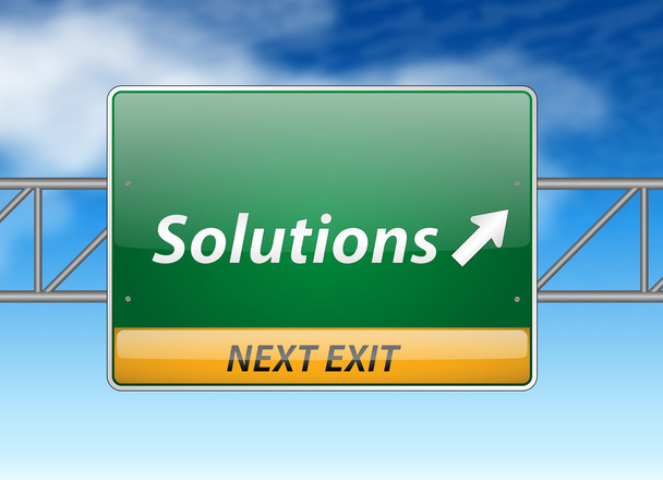 Solutions Freeway Exit Sign - Vector, Image