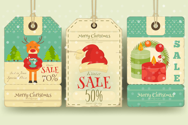 Christmas Sale Tags - Vektor, obrázek