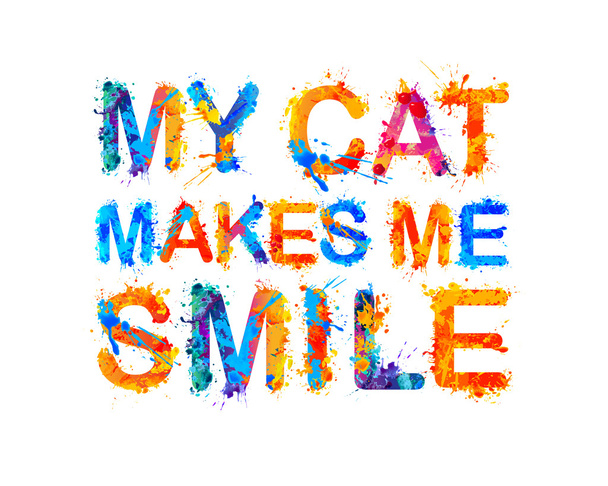 Γάτα μου με κάνει να χαμογελάω. - Διάνυσμα, εικόνα