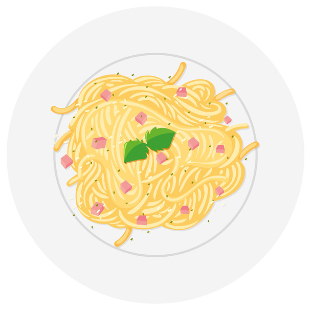 Spaghetti auf dem Teller - Vektor, Bild