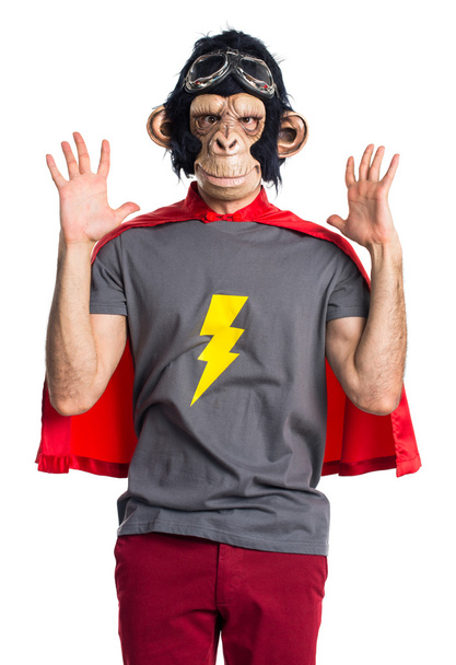 Απογοητευμένοι Superhero μαϊμού άνθρωπος - Φωτογραφία, εικόνα