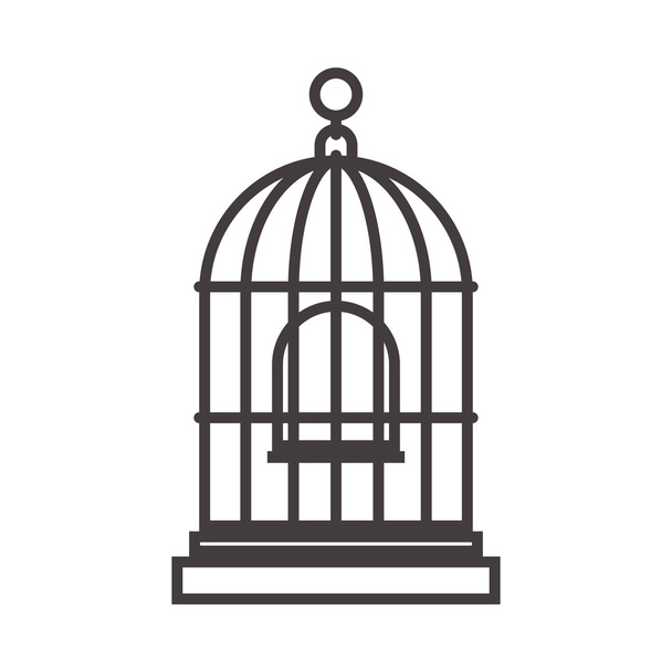 silueta para jaula de aves y columpio
 - Vector, Imagen