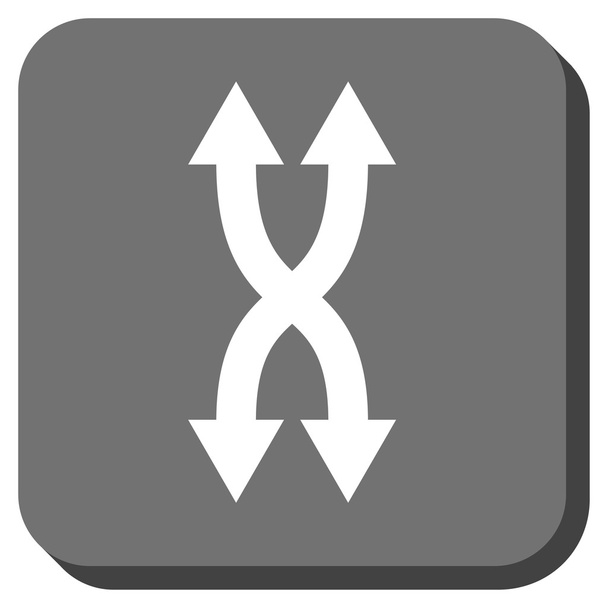 Shuffle Arrows Vertical Rounded Square Vector Icon - Vektor, obrázek